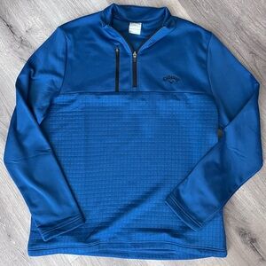 Callaway Royal Blue Textured Quarter-Zip Pullover